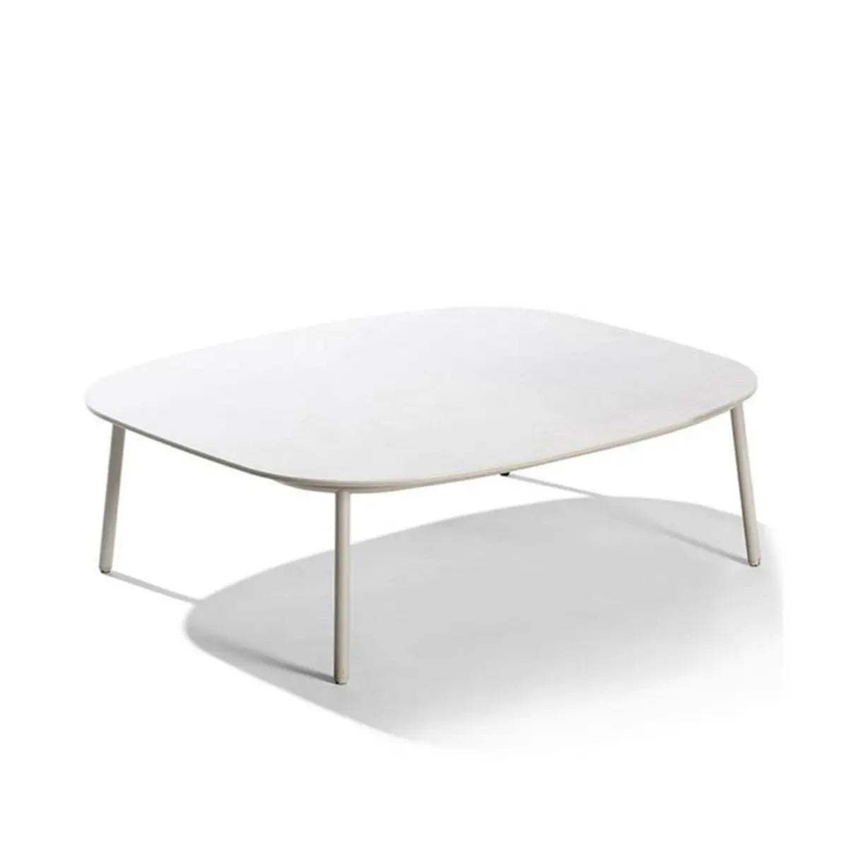 White Waterproof Stone Oval Outdoor Coffee Table