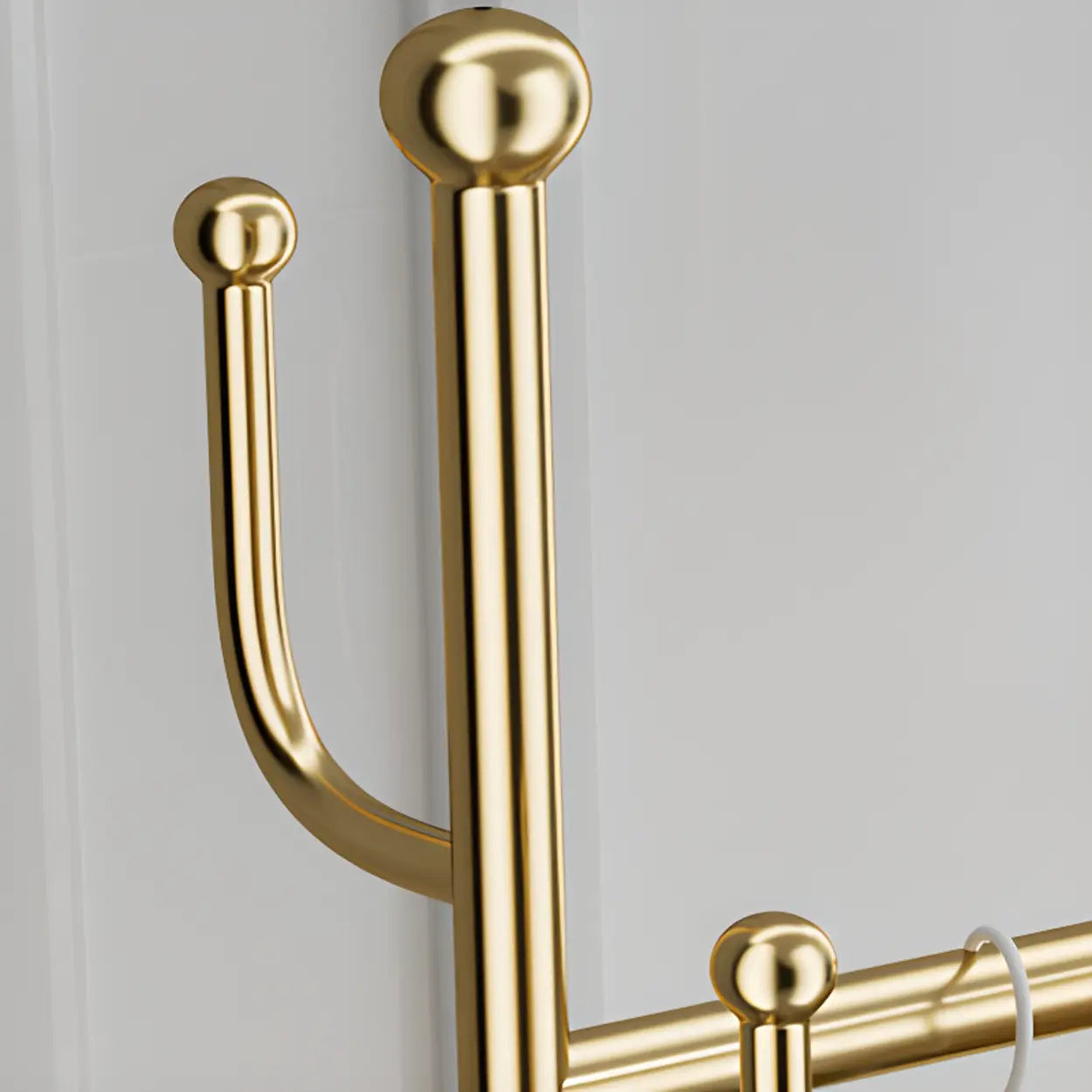Oval Gold Metal Basket Coat Rack with Hooks — Gold