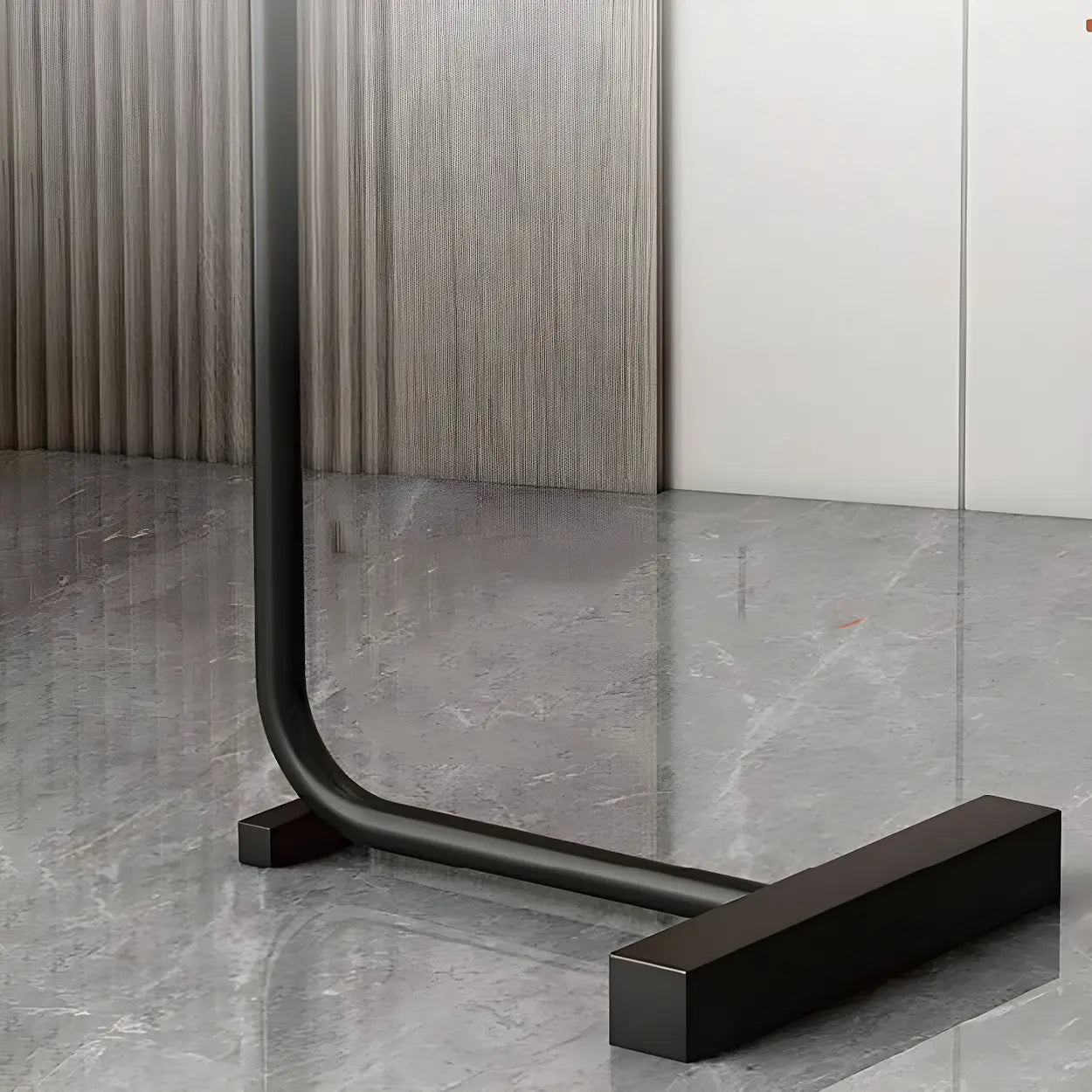 Natural Oval Wood Metal C-Shaped End Table