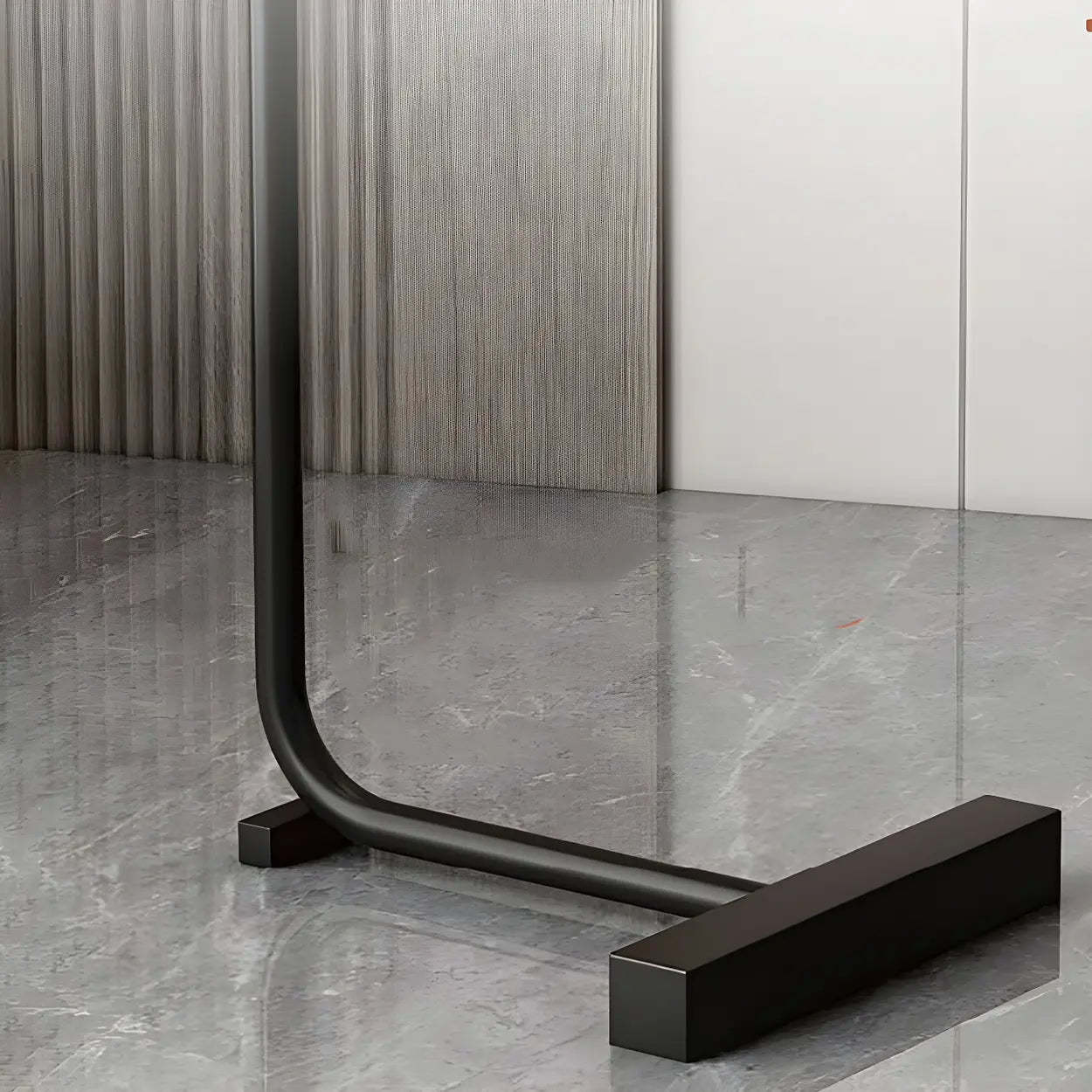 Natural Oval Wood Metal C-Shaped End Table