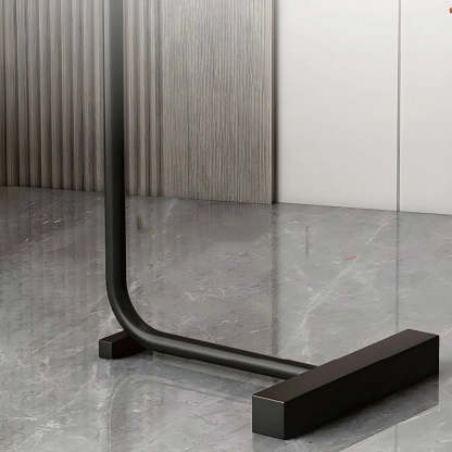 Natural Oval Wood Metal C-Shaped End Table