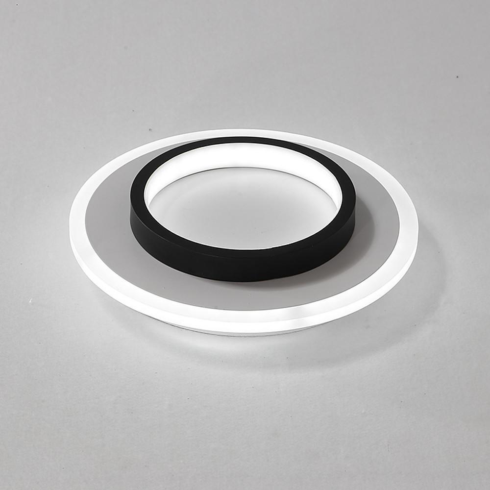 2-Light Circular LED Modern Flush Mount Light