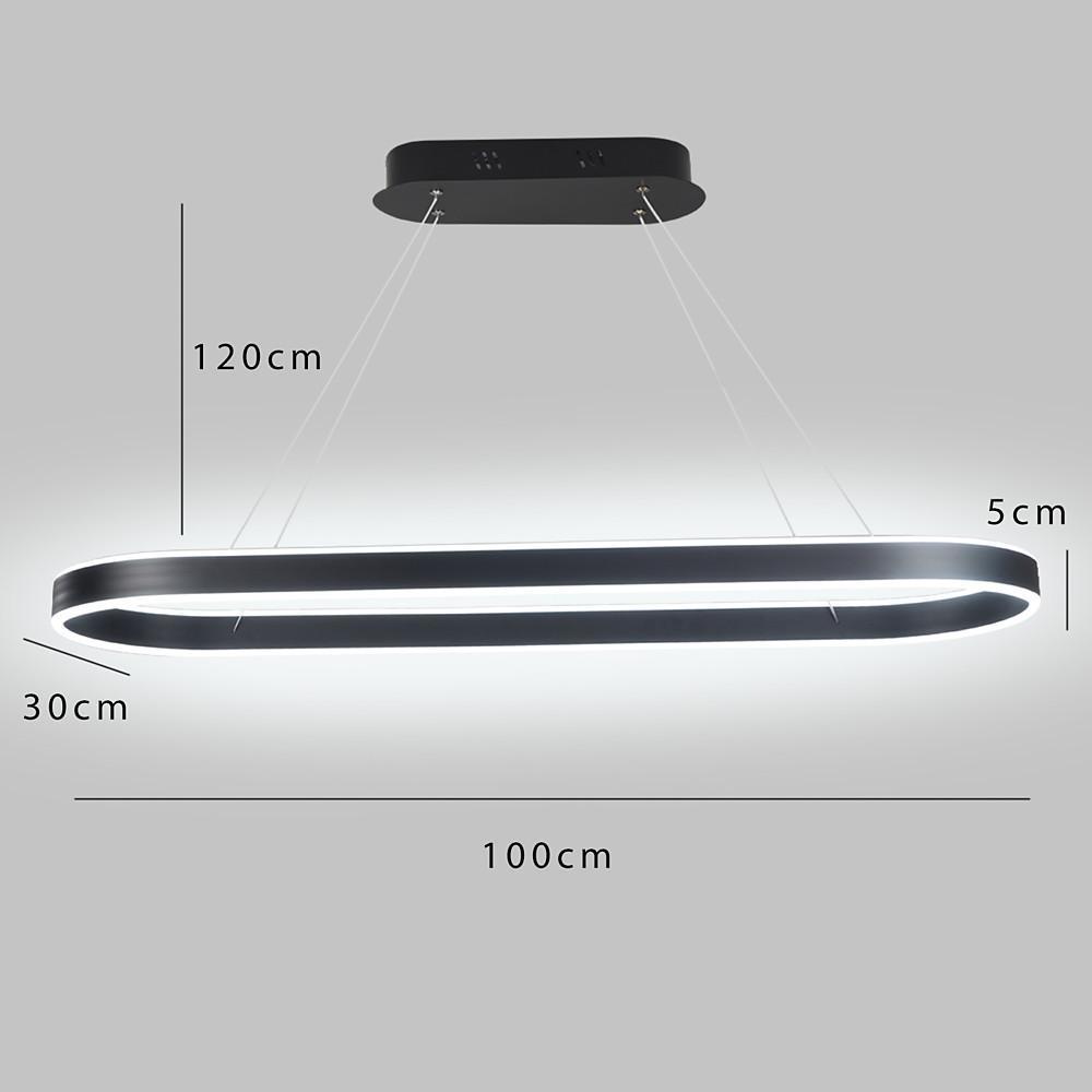 Rounded Rectangle LED Dimmable Modern Pendant Lighting Chandelier-Lighom