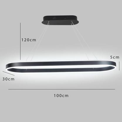 Rounded Rectangle LED Dimmable Modern Pendant Lighting Chandelier-Lighom