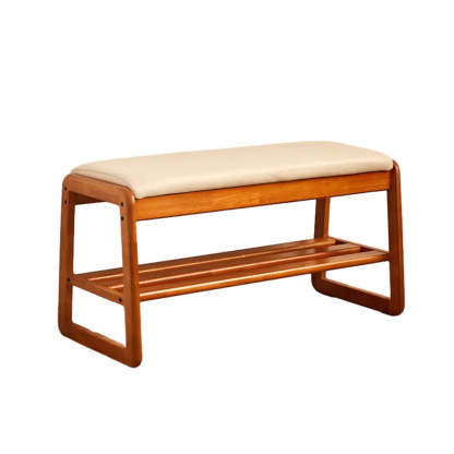 Padded Entryway Bench with Double Shoe Storage