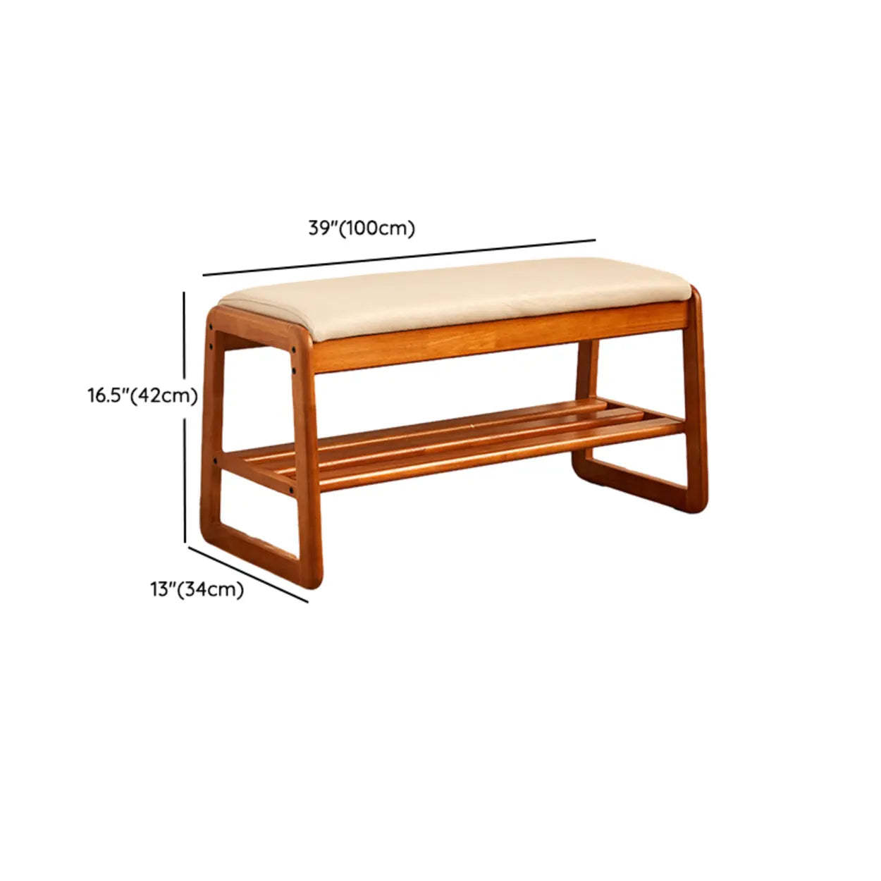 Padded Entryway Bench with Double Shoe Storage