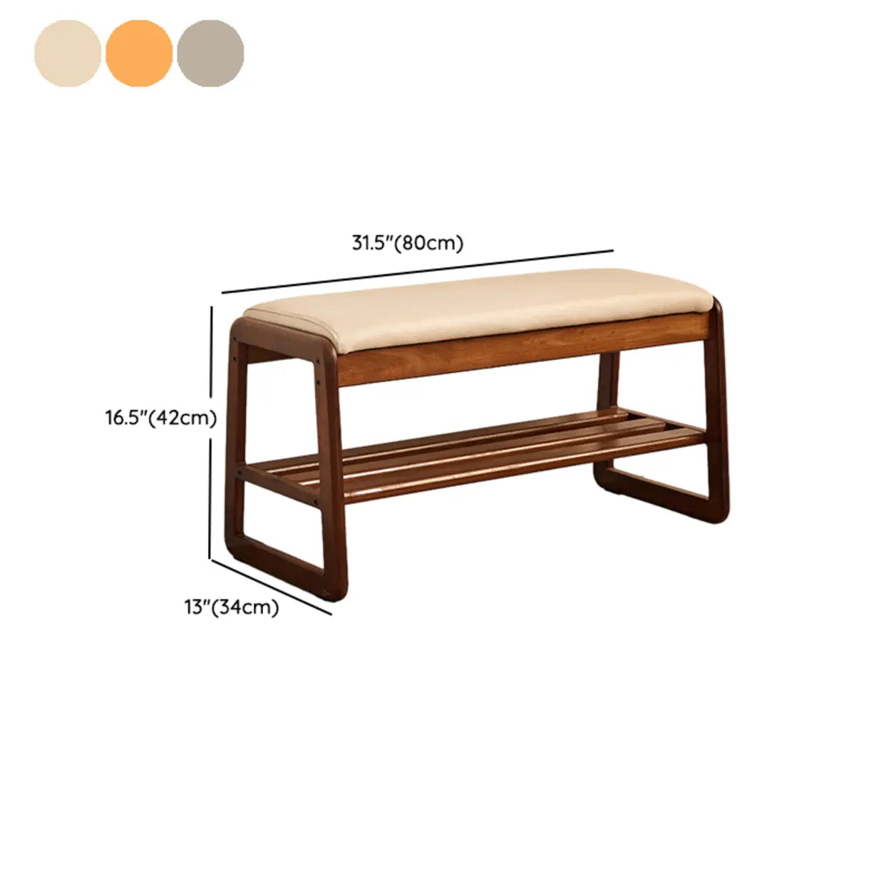Padded Entryway Bench with Double Shoe Storage