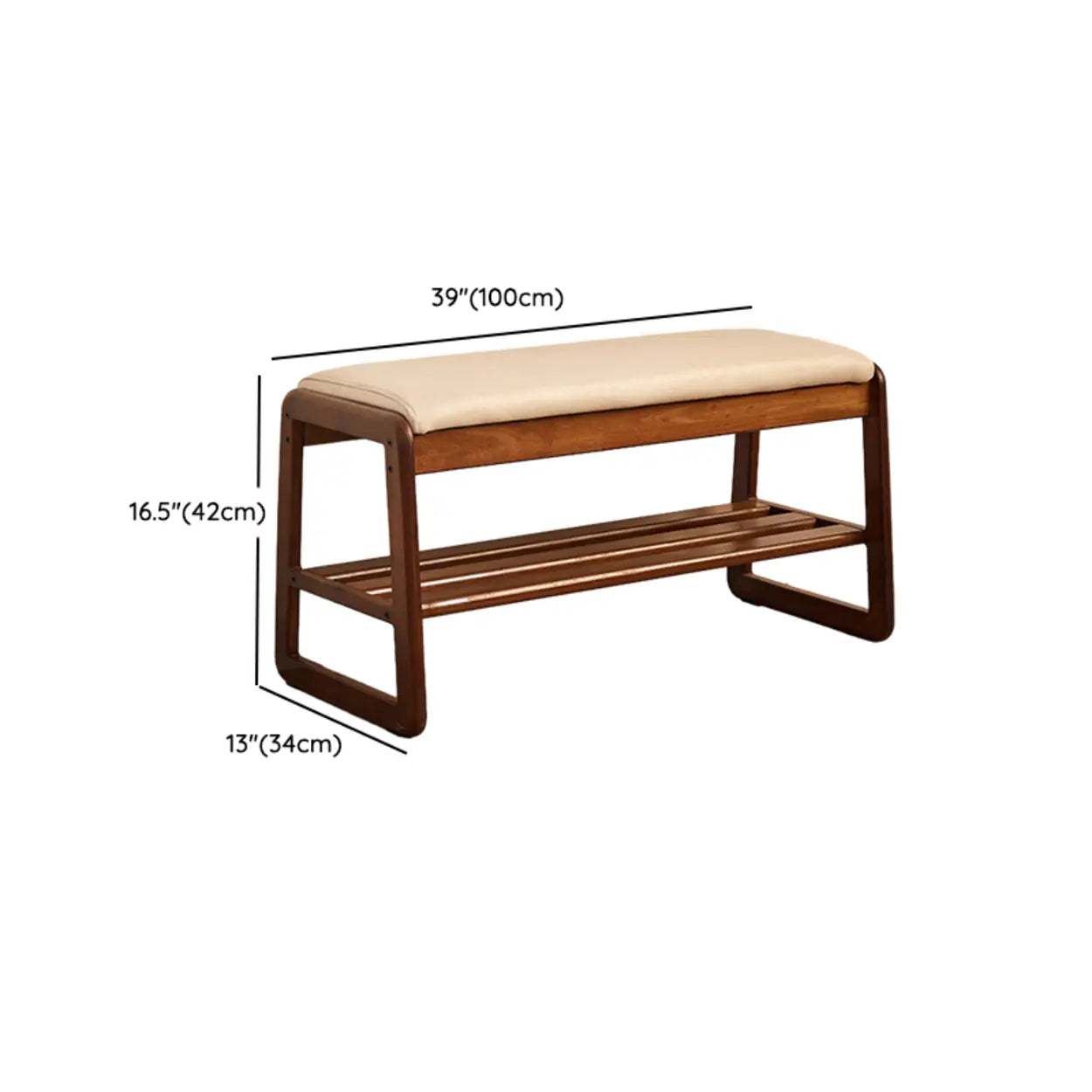 Padded Entryway Bench with Double Shoe Storage