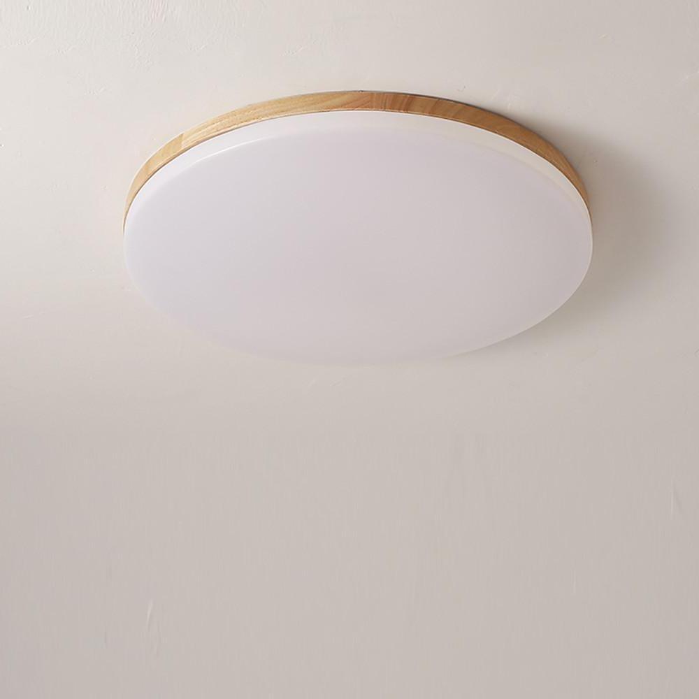 Circular Minimalist Flush Mount Dining Room Light Bamboo Acrylic LED Ceiling Lights-Lighom