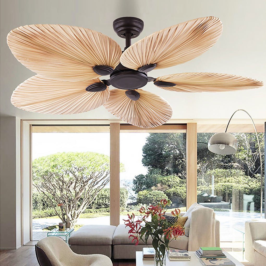 Palm Leaf Silent 52" Flush Mount Modern Ceiling Fan