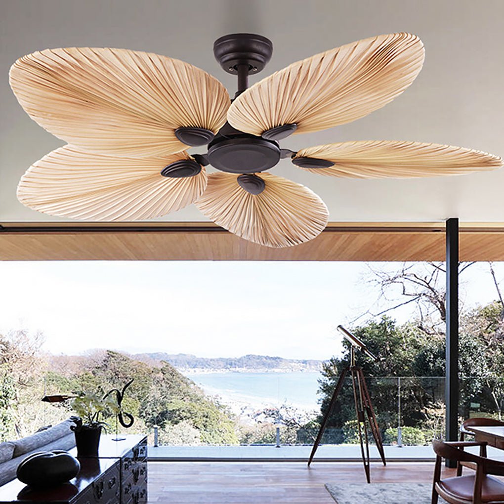 Palm Leaf Silent 52" Flush Mount Modern Ceiling Fan
