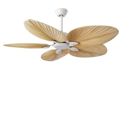 Palm Leaf Silent 52" Flush Mount Modern Ceiling Fan