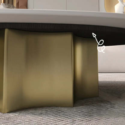 Pandora Gold Scratch Resistant Stone Oval Coffee Table
