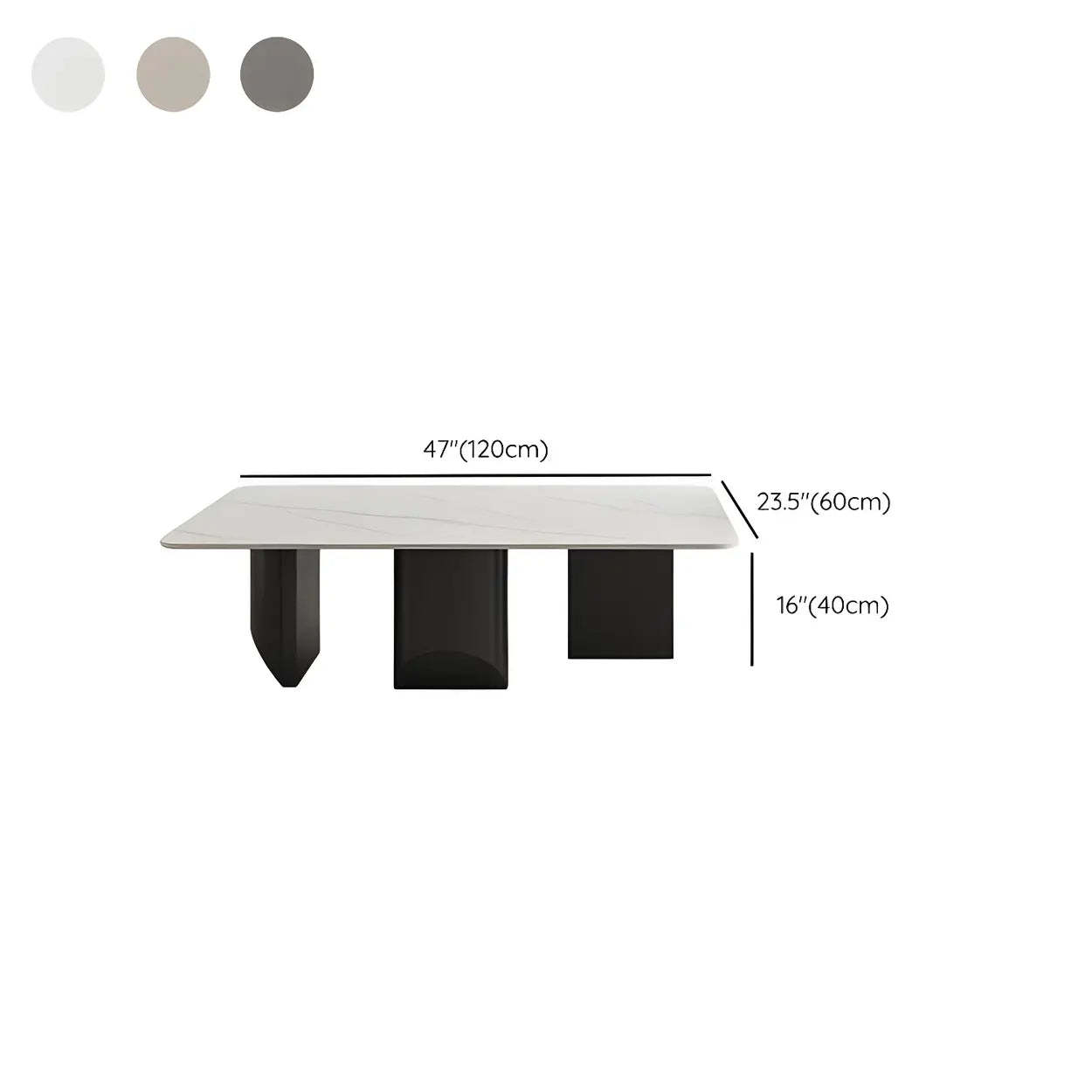 Pandora Gold Stone Black Metal Coffee Table