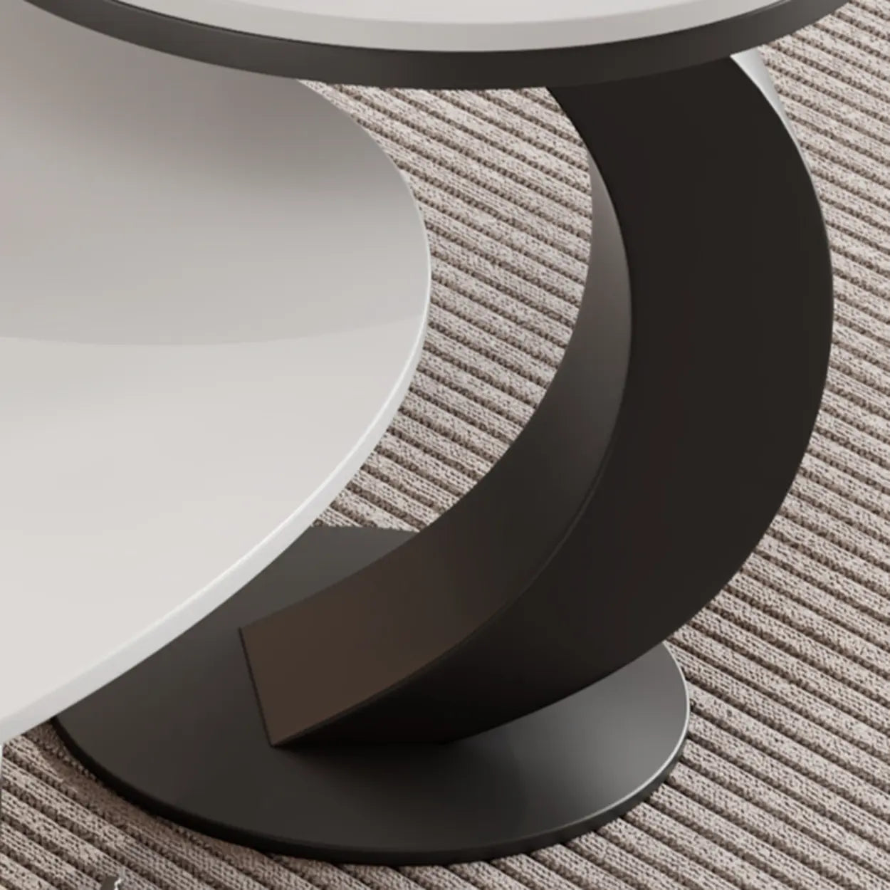 Pandora Stone Oval Abstract Base Nesting Coffee Table