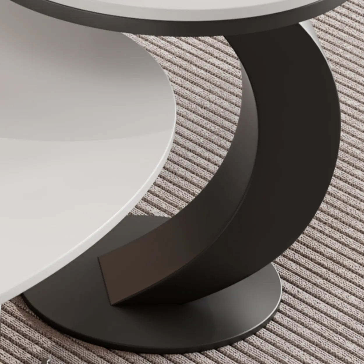 Pandora Stone Oval Abstract Base Nesting Coffee Table