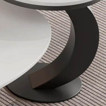 Pandora Stone Oval Abstract Base Nesting Coffee Table