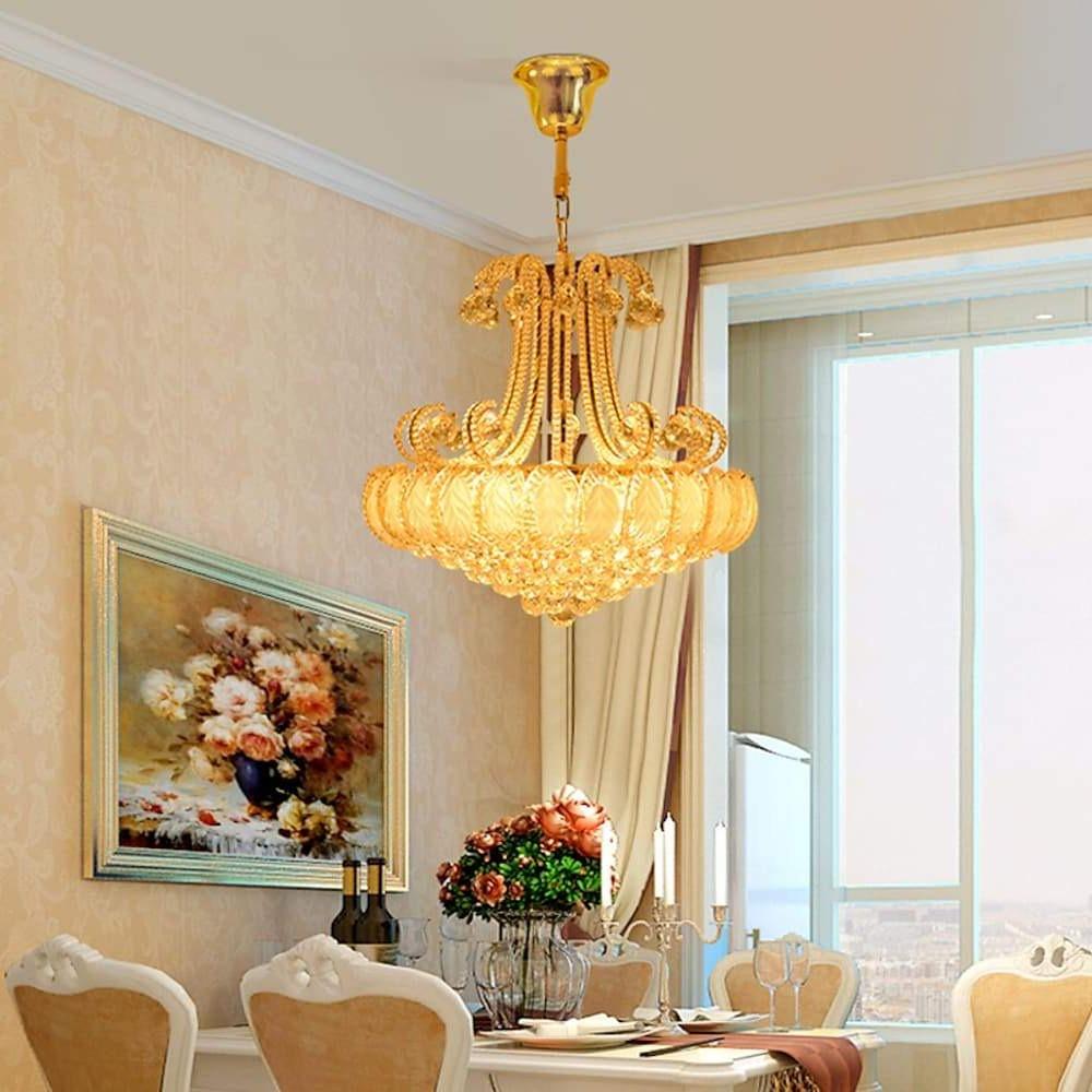 8-light Modern Gold/Silver Vintage Crystal Chandeliers For Living Room-Lighom