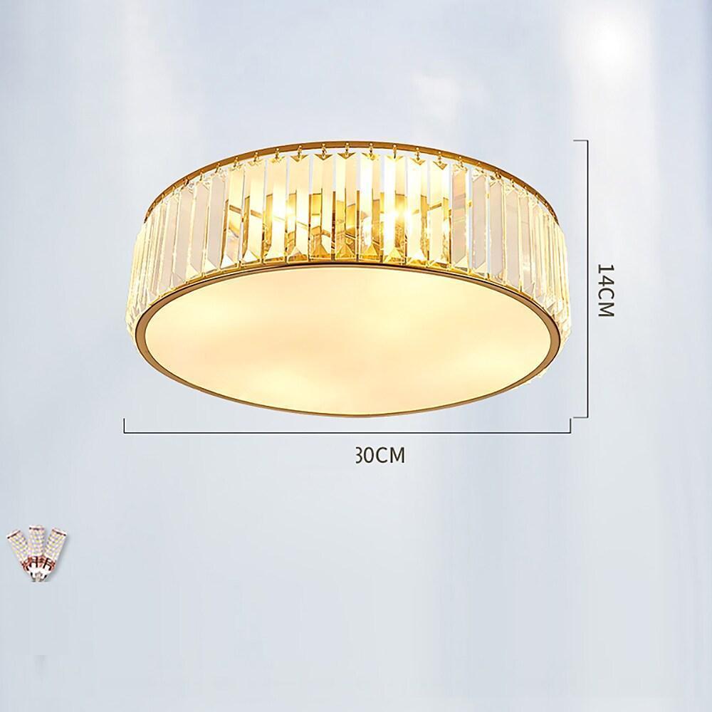 Drum-shaped LED Crystal Nordic Ceiling Lights Flush Mount Lighting-Lighom