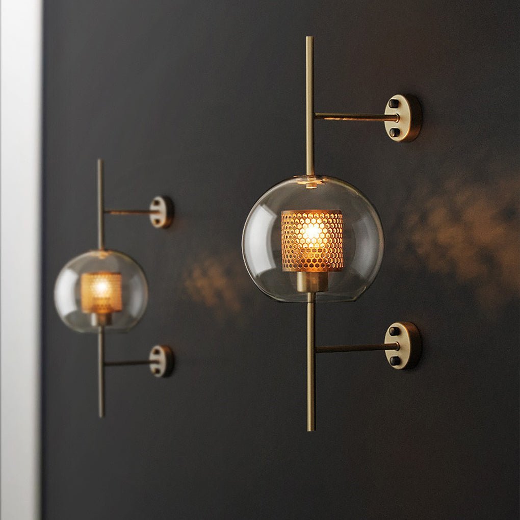 Personalized Creative Retro Industrial Style Corridor Bronze Glass Tank Wall Sconces-Lighom