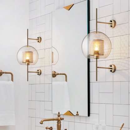 Personalized Creative Retro Industrial Style Corridor Bronze Glass Tank Wall Sconces-Lighom