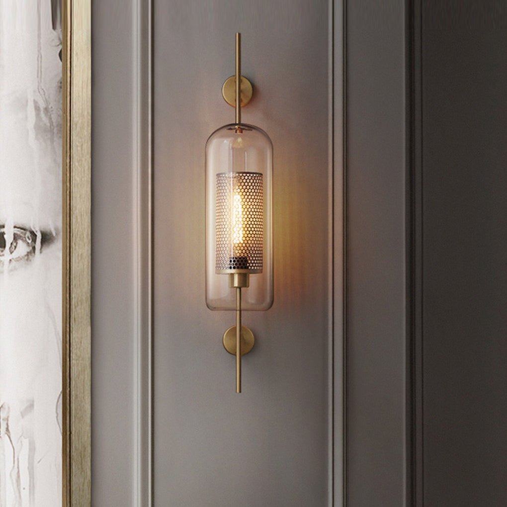 Personalized Creative Retro Industrial Style Corridor Bronze Glass Tank Wall Sconces-Lighom
