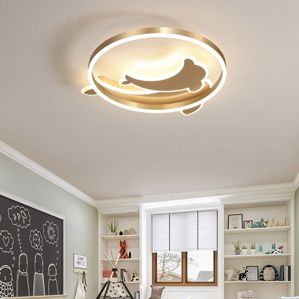 Romantic Three-Color LED Dolphin Ceiling Lamp