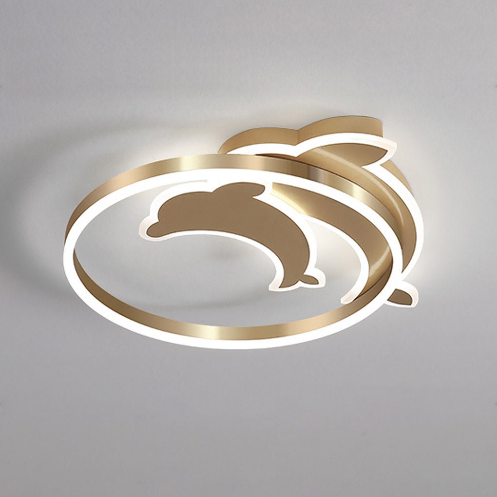 Romantic Three-Color LED Dolphin Ceiling Lamp