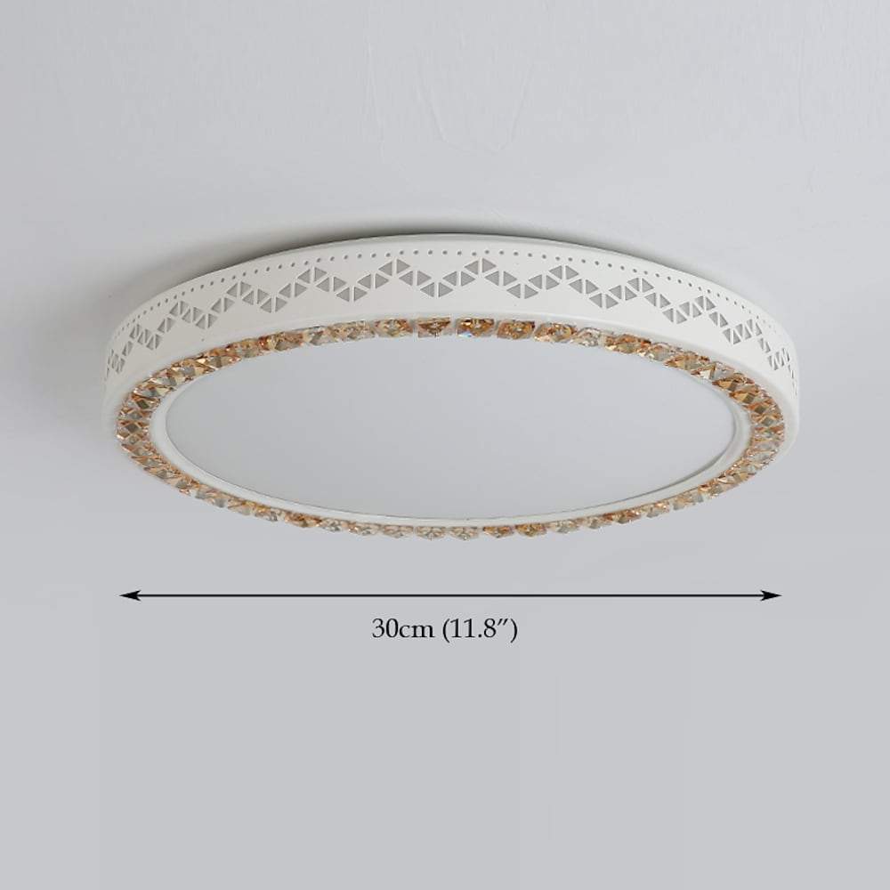 Circular Geometric Pattern LED White Modern Ceiling Light Flush Mount Lighting-Lighom
