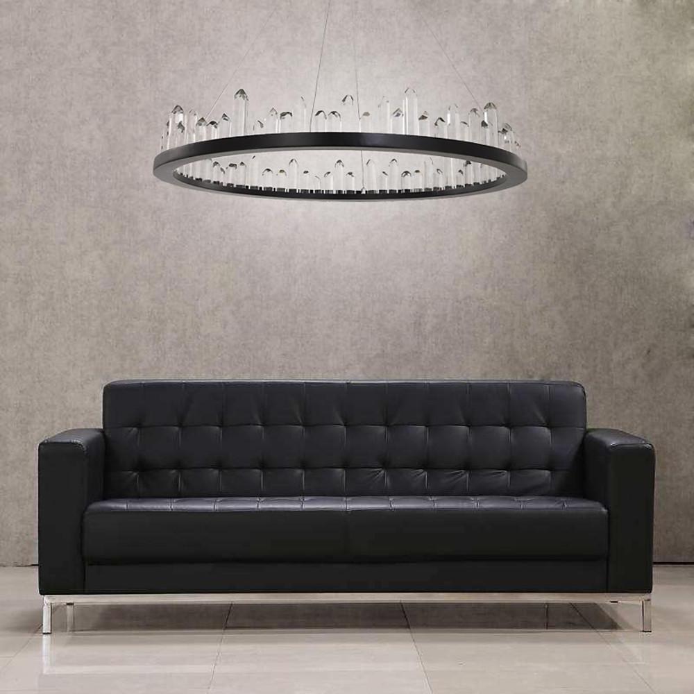 Lighom circular metal chandeliers for bedroom or dining room — Cool White (6000K)