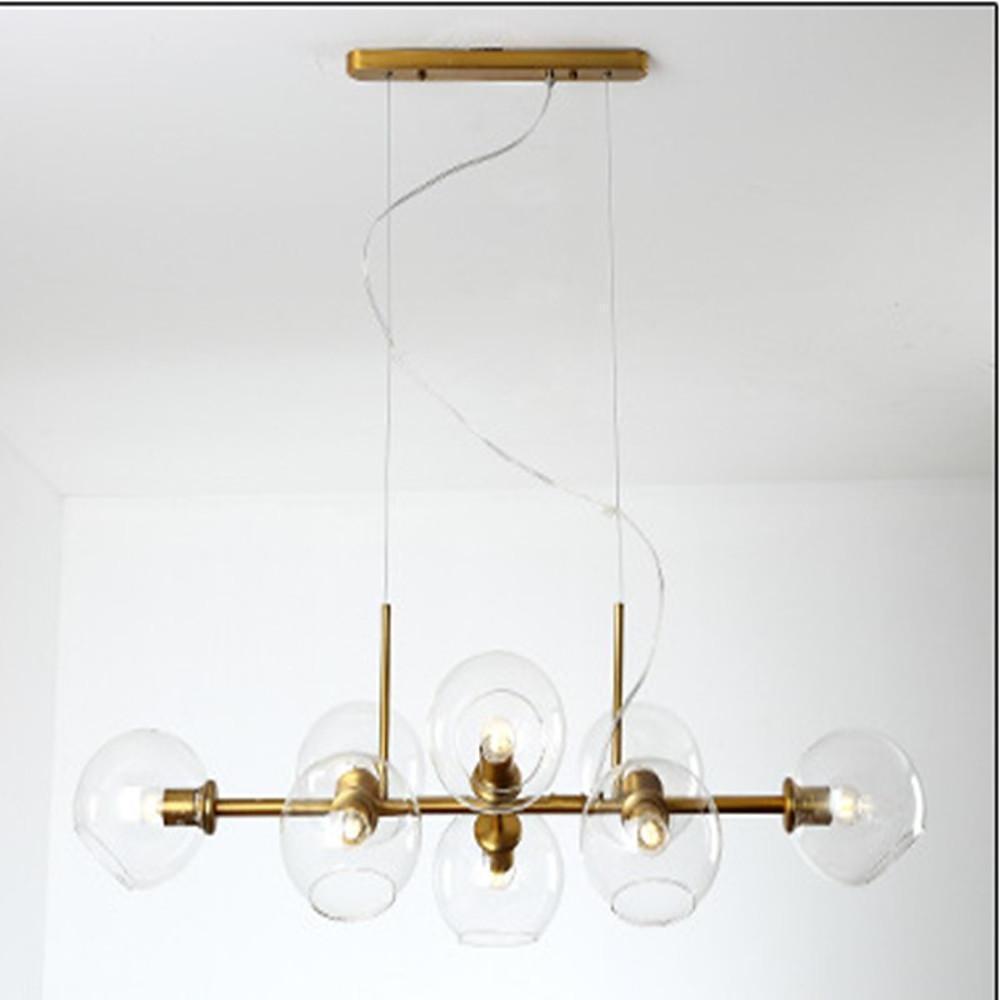 Globe Nordic Glass Bubble Chandelier Metal Industrial Chandelier Ceiling Lights-Lighom