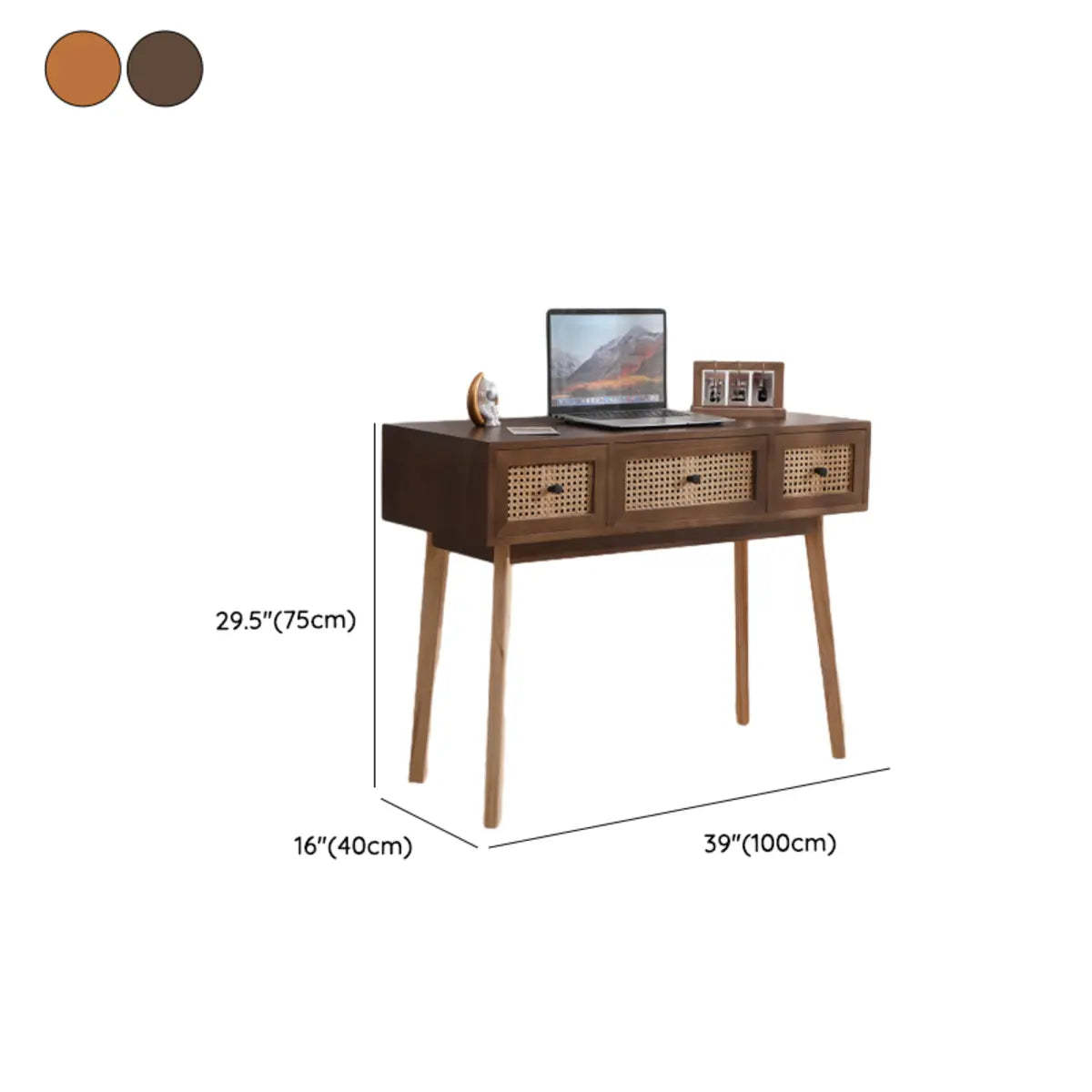 Pine Butcher Block Small Narrow Drawer Writing Desk