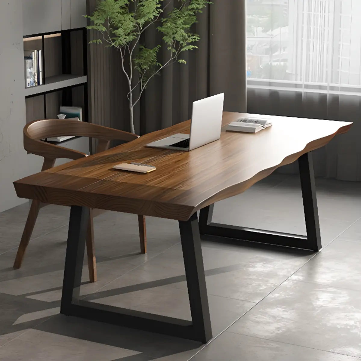 Pine Medium Wood Free-Form Sled Writing Desk