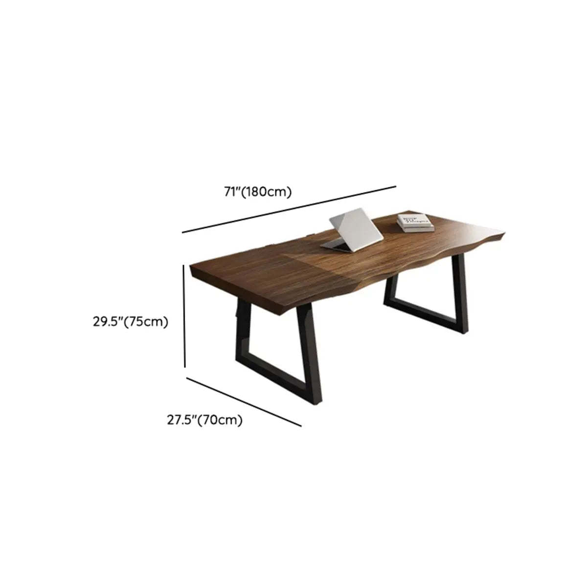 Pine Medium Wood Free-Form Sled Writing Desk