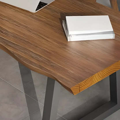 Pine Medium Wood Free-Form Sled Writing Desk — Without Chairs