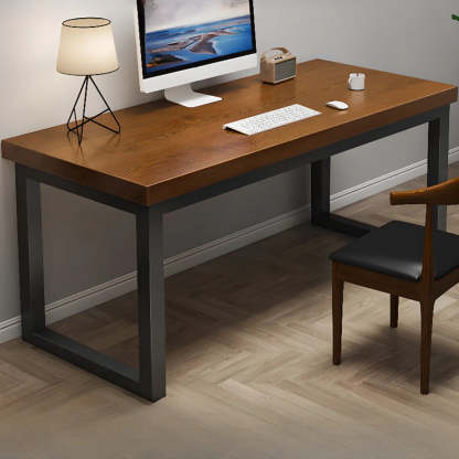 Pine Butcher Block Sled Double Writing Desk — Natural Finish / Table Only