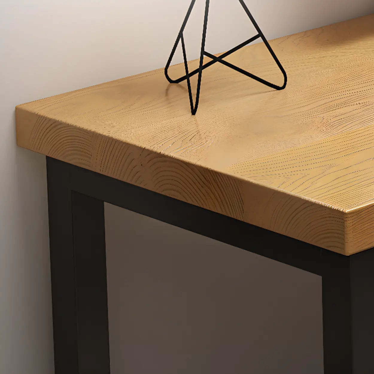 Pine Butcher Block Sled Double Writing Desk — Yellow-Brown / Table Only