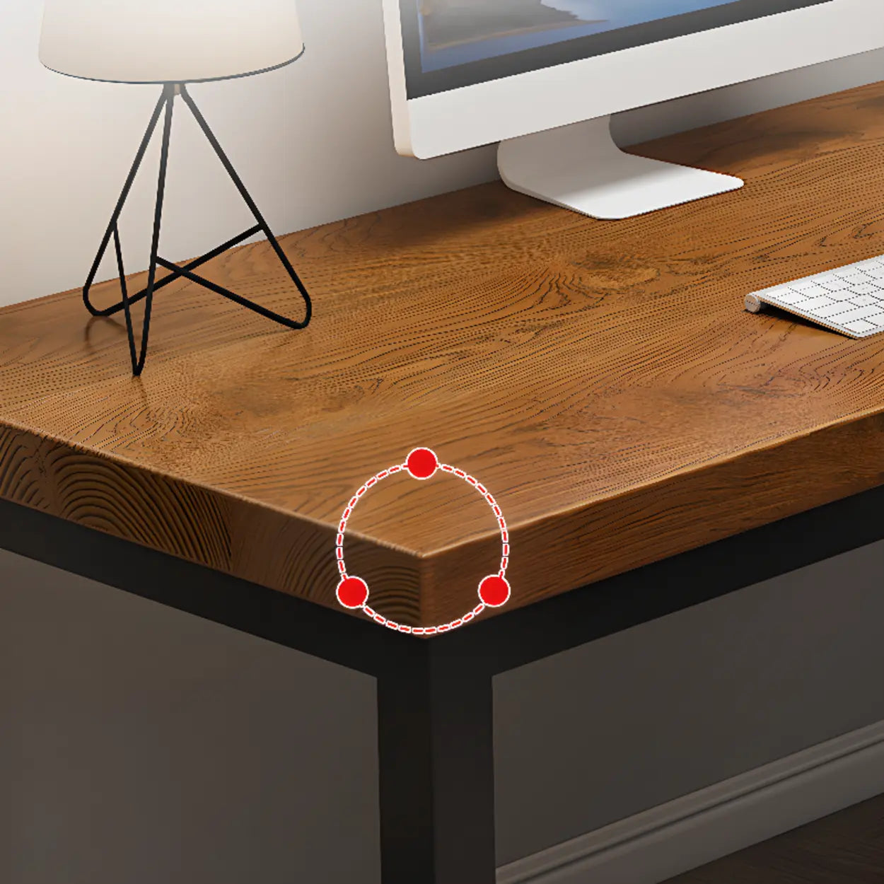 Pine Butcher Block Sled Double Writing Desk — Yellow-Brown / Table Only