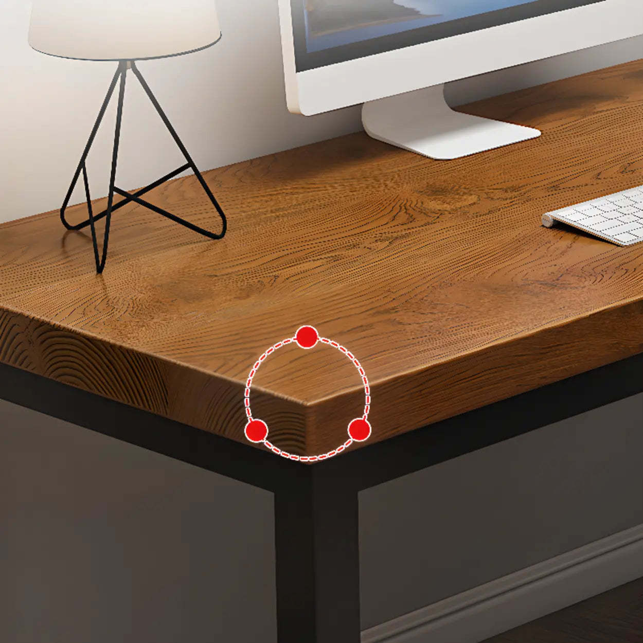 Pine Butcher Block Sled Double Writing Desk — Yellow-Brown / Table Only