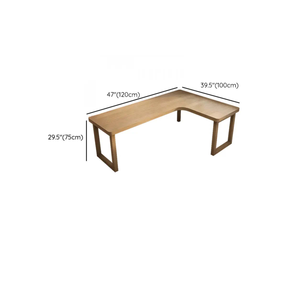 Pine Butcher Block Sled L-Shape Writing Desk — Without Chairs