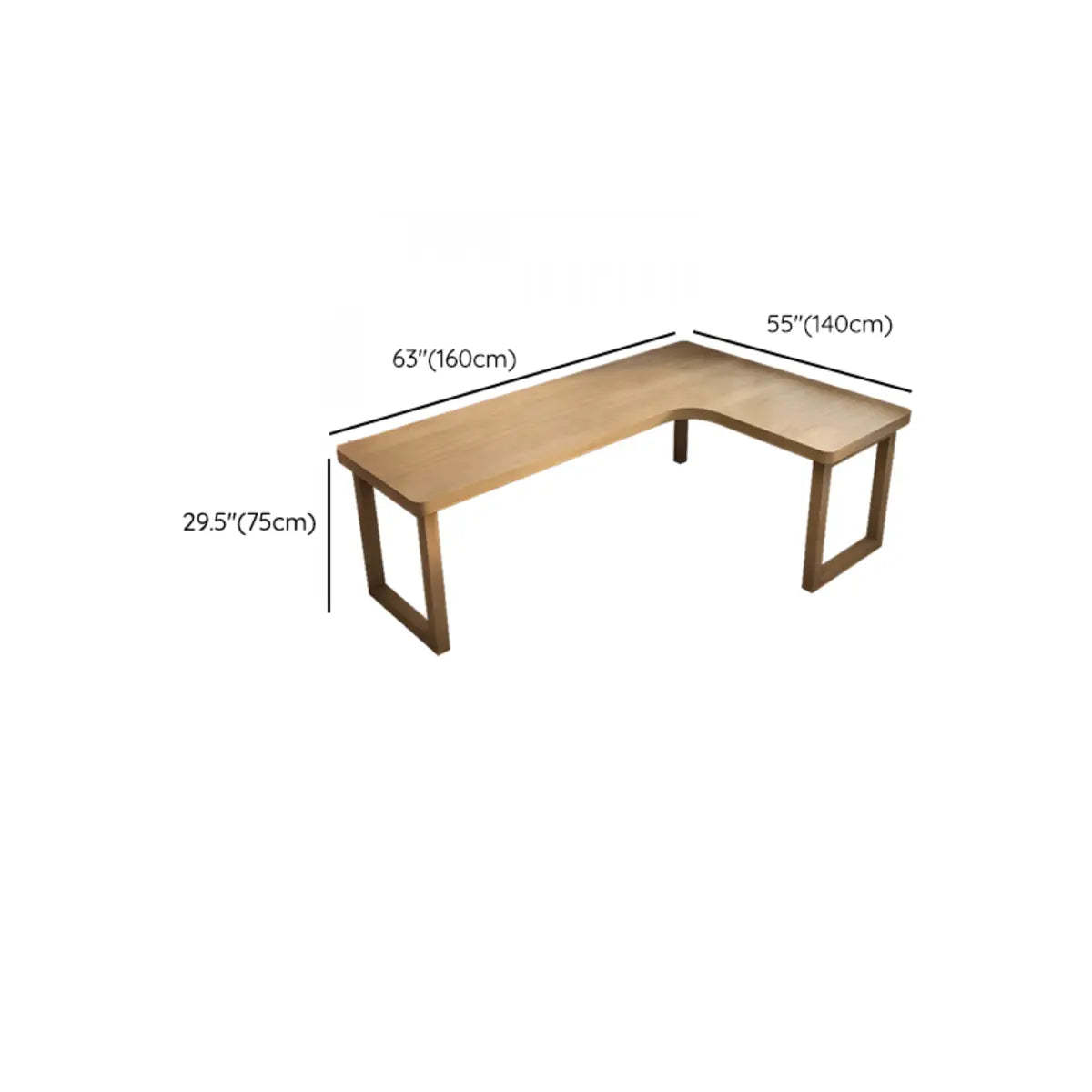 Pine Butcher Block Sled L-Shape Writing Desk