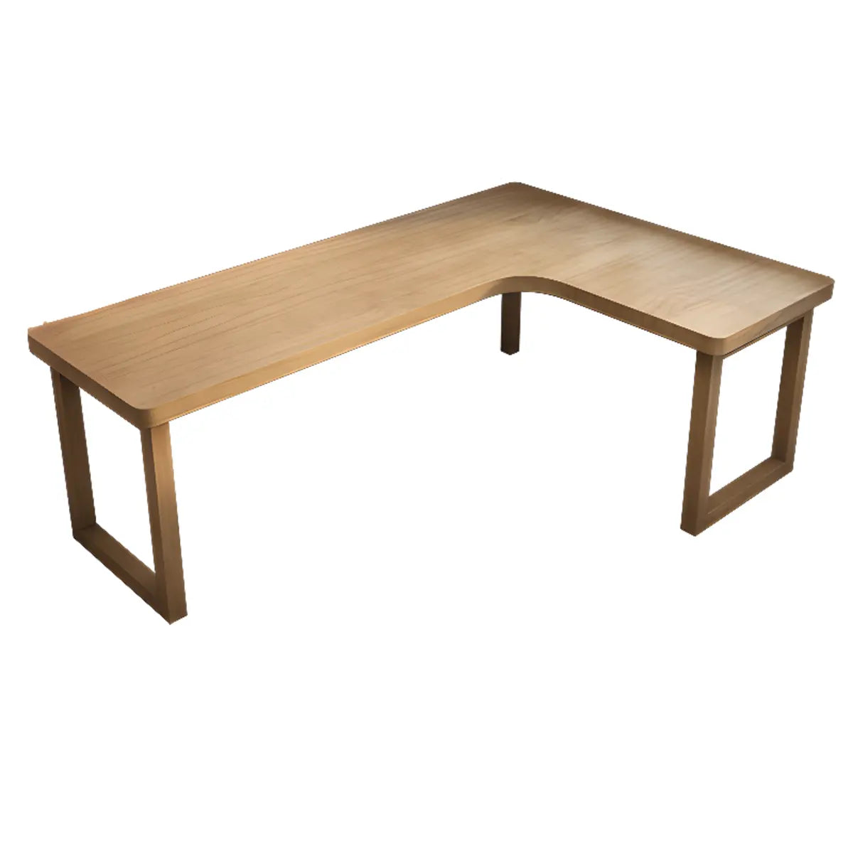 Pine Butcher Block Sled L-Shape Writing Desk — Without Chairs