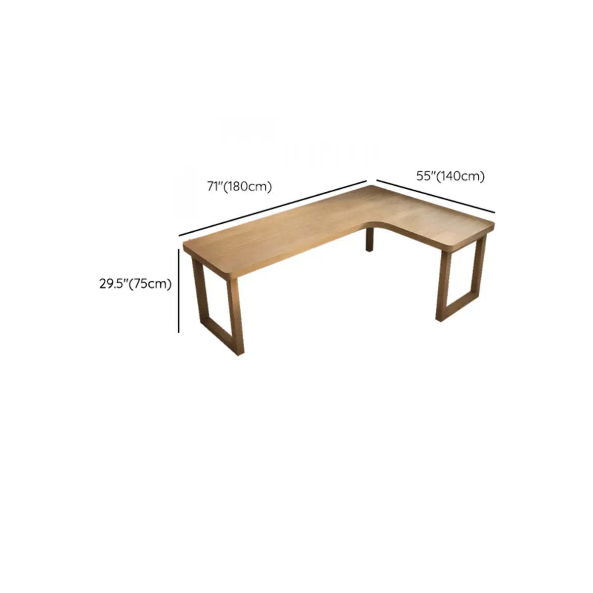 Pine Butcher Block Sled L-Shape Writing Desk