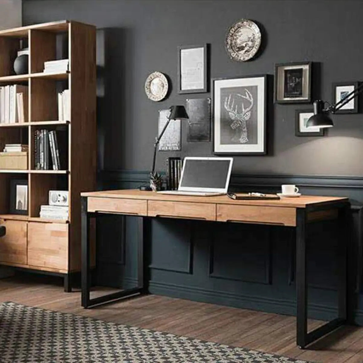 Pine Butcher Block Drawer Sledge Writing Desk