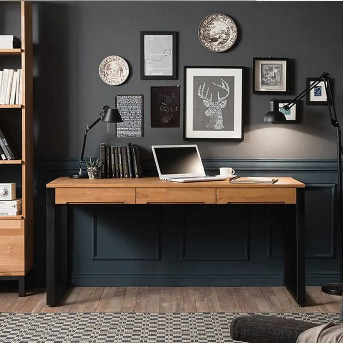 Pine Butcher Block Drawer Sledge Writing Desk — Without Chairs