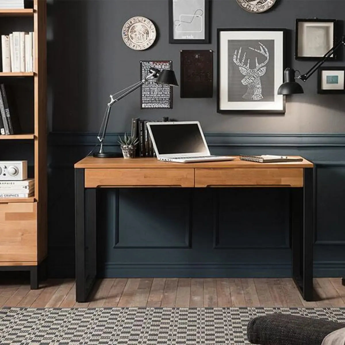 Pine Butcher Block Drawer Sledge Writing Desk — Without Chairs