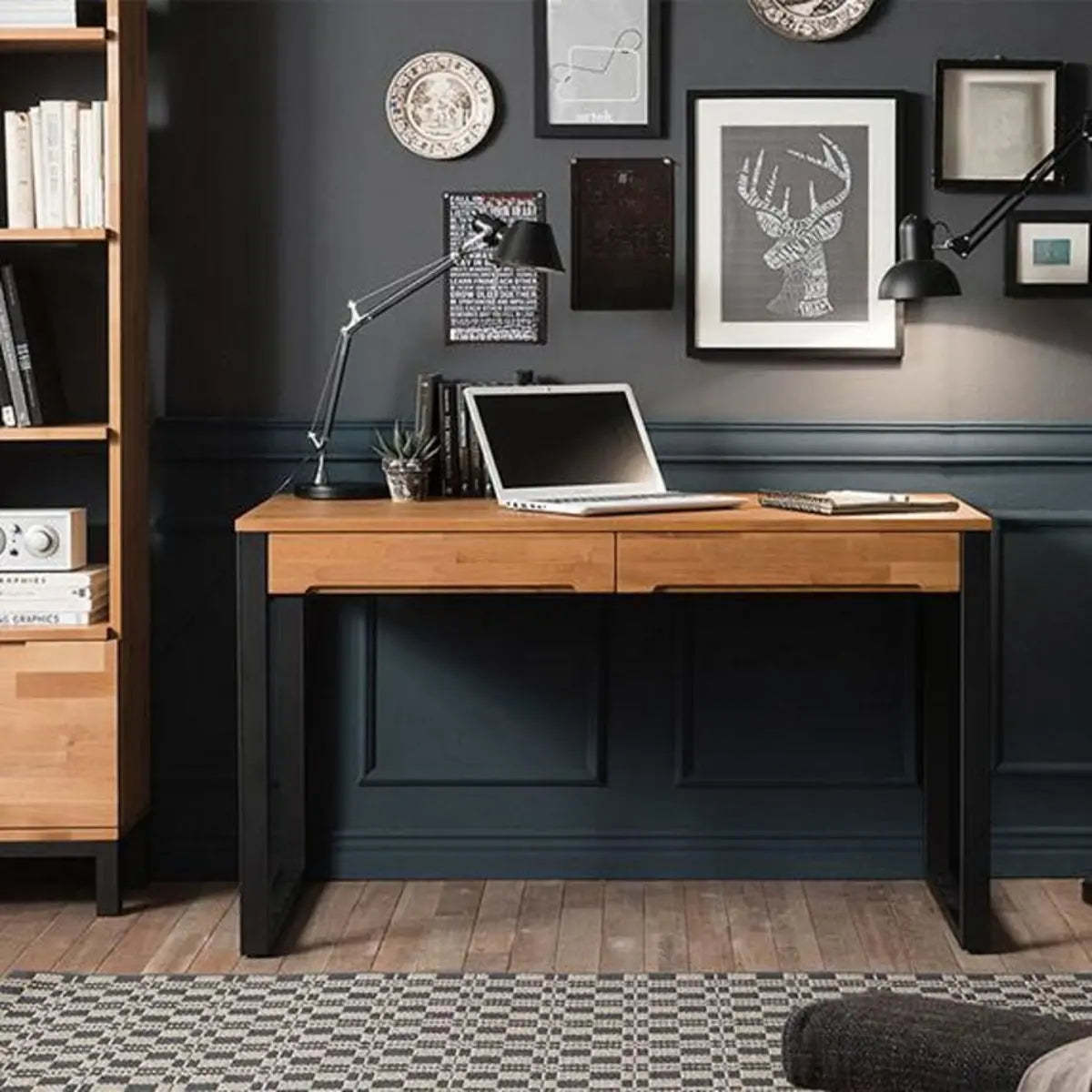 Pine Butcher Block Drawer Sledge Writing Desk — Without Chairs