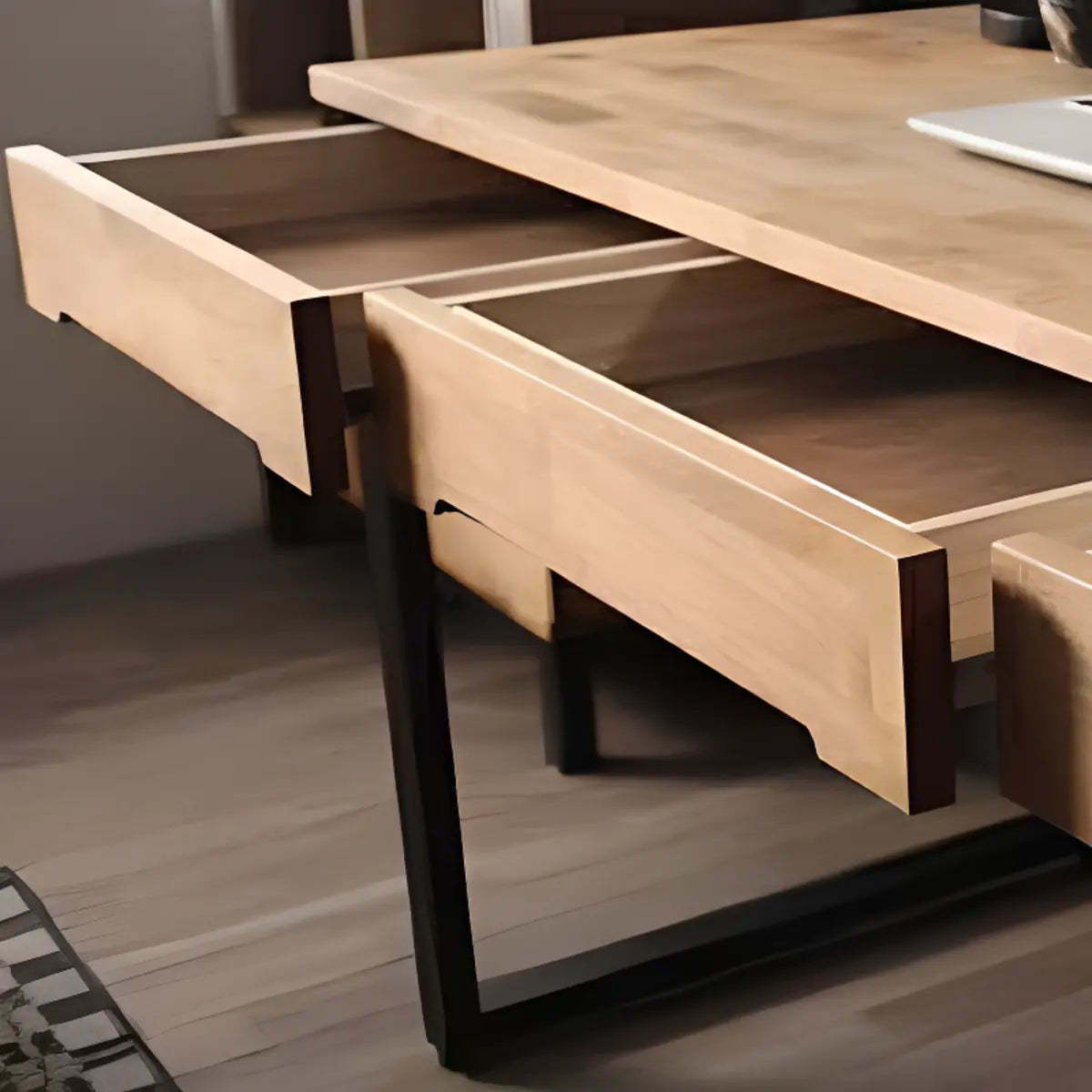 Pine Butcher Block Drawer Sledge Writing Desk