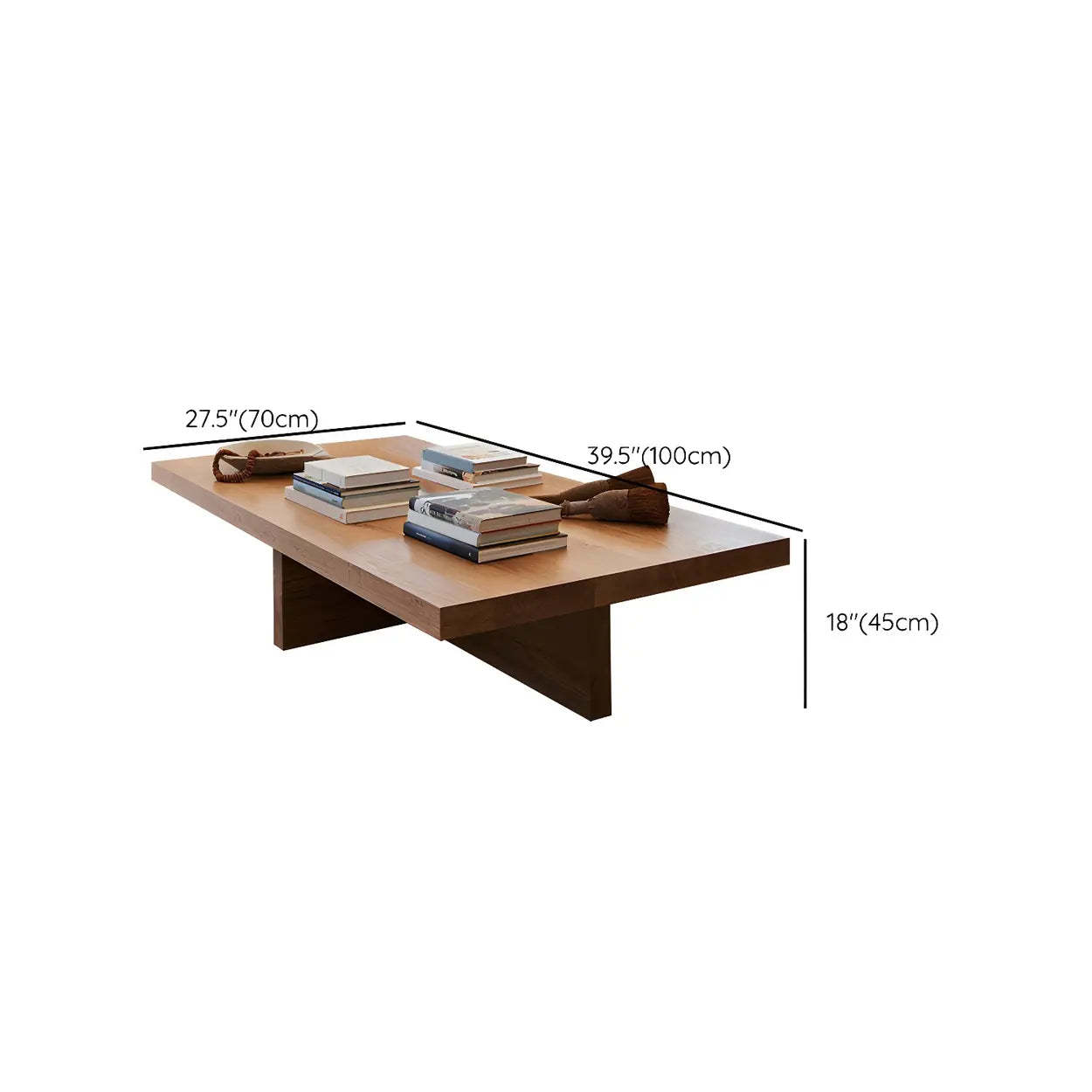 Pine Coffee Table with Cross Legs