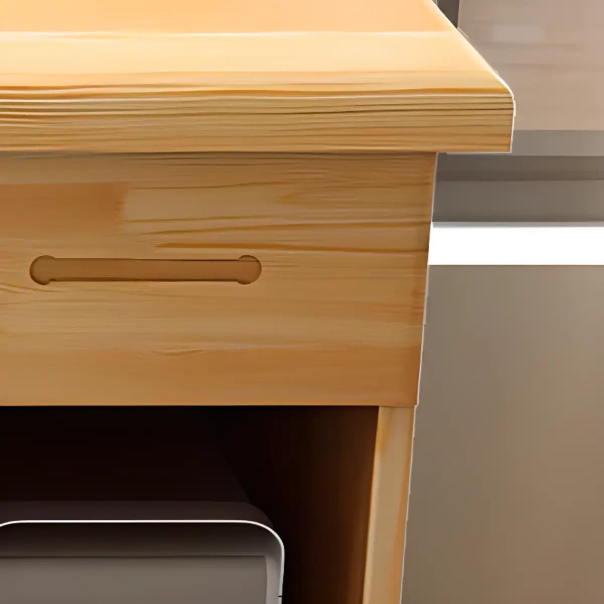 Pine Wood Soft-Close Keyboard Tray Writing Desk — Without Chairs / 6